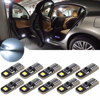 Katur 10x t10 LED Bulb w5w led Lamp Car Lights Interior Super Bright 1.8W 3030 SMD 194 168 12V 6000K White Turn Signal